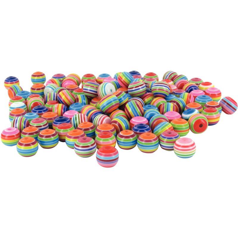 Image de  Sachet d''environ 200 perles rondes multicolores, diamètre 12 mm 