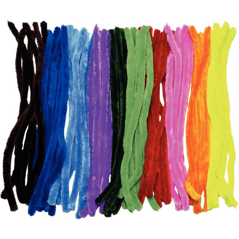 Image de  Sachet de 60 chenilles maxi, diamètre 20 mm et longueur 50 cm coloris assortis 