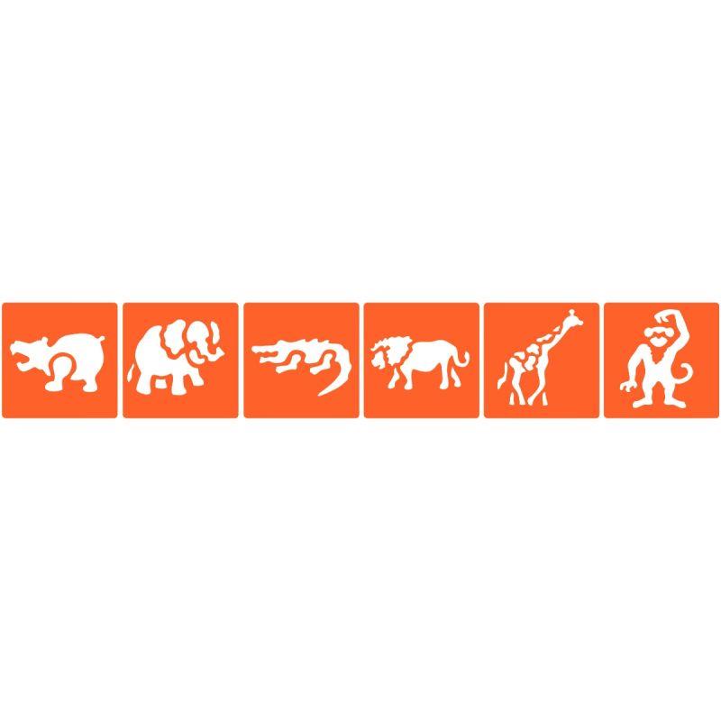 Image de  Paquet de 6 pochoirs en plastique, les animaux sauvages 