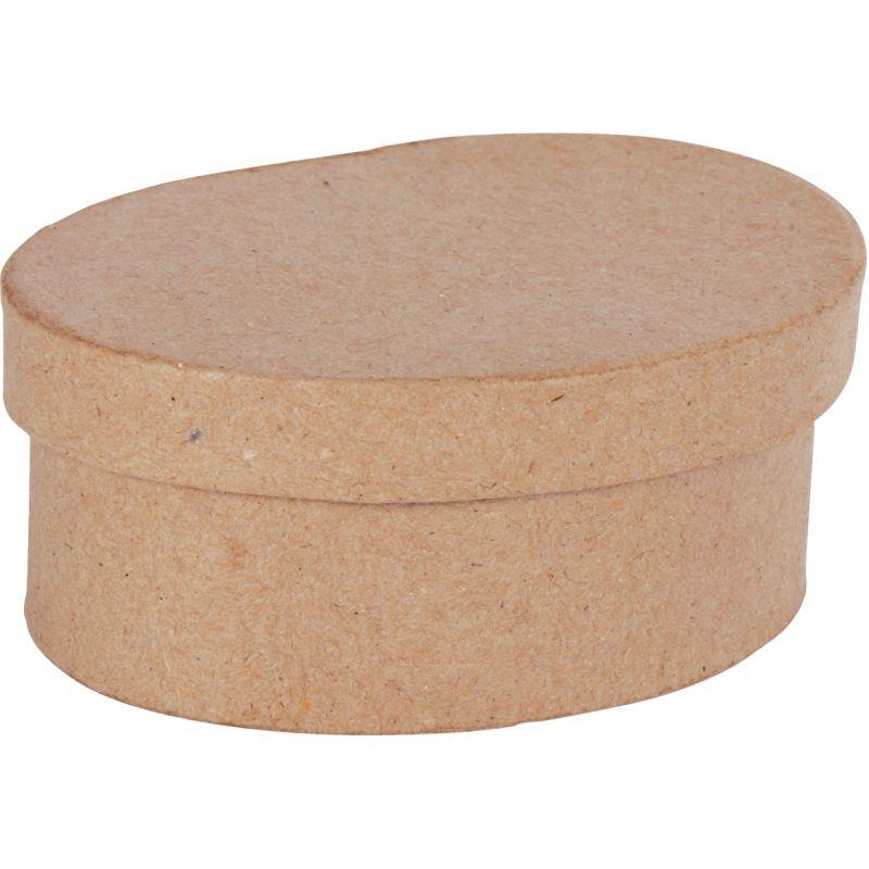 Image de  Lot de 10 boîtes en carton brun forme ovale 8,5x6x4 