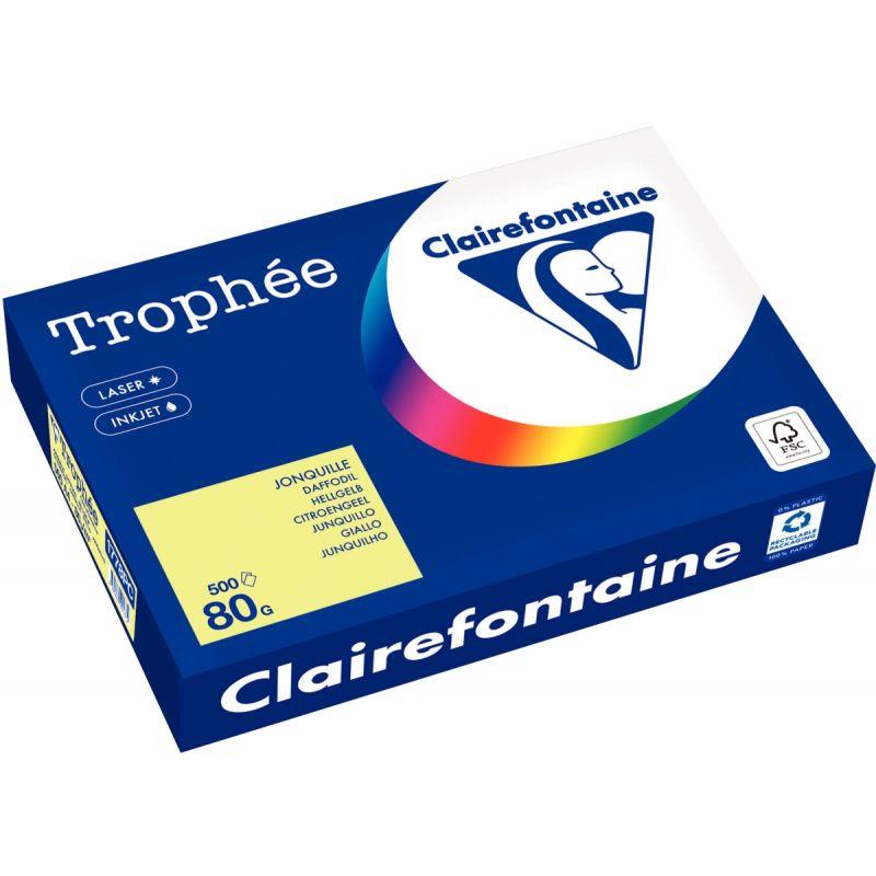 Image de  Ramette de 500 feuilles format A4 80g jonquille CAIREFONTAINE 