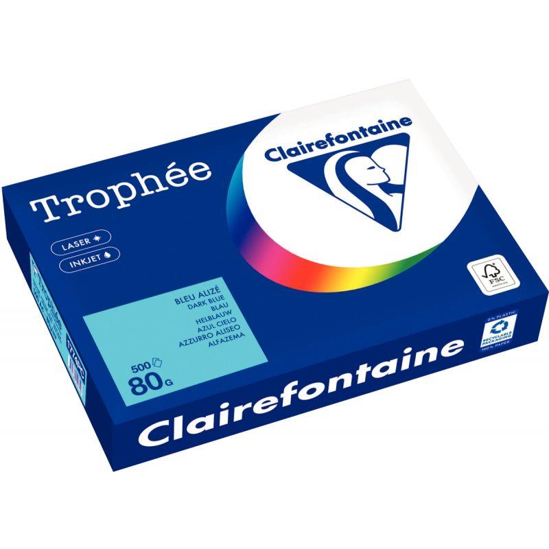 Image de  Ramette de 500 feuilles format A4 80g bleu alizé CLAIREFONTAINE 