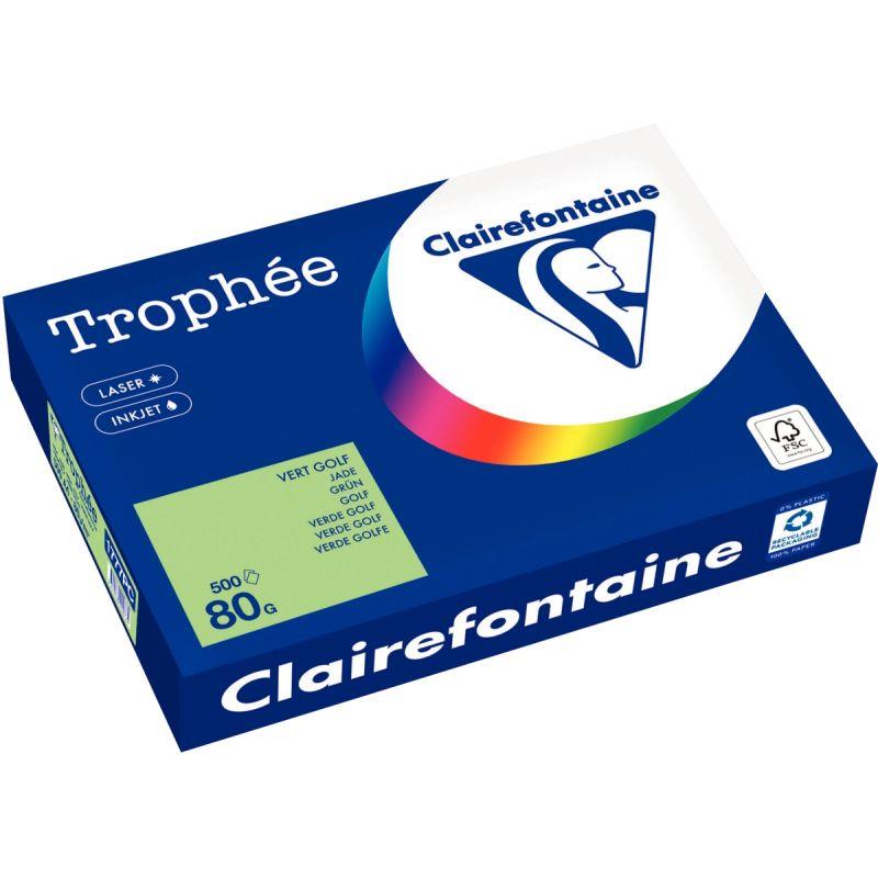 Image de  Ramette de 500 feuilles format A4 80g vert golf CLAIREFONTAINE 