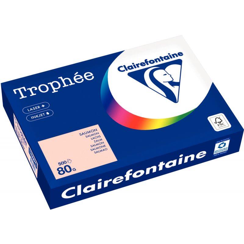 Image de  Ramette de 500 feuilles format A4 80g saumon CLAIREFONTAINE 