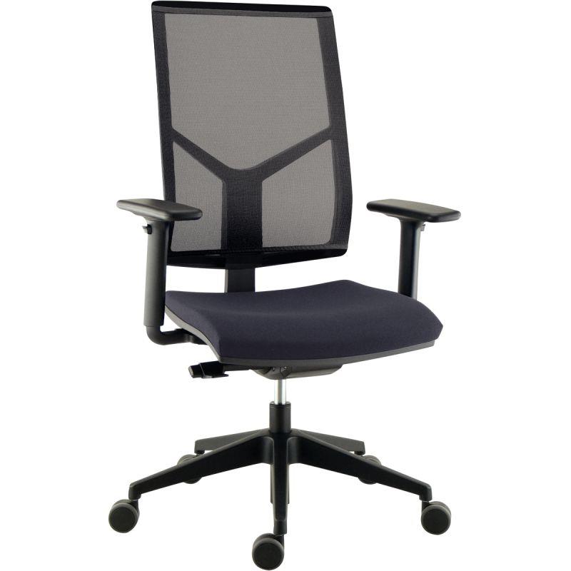 Image de  Fauteuil Lise mesh dos noir/assise gris 