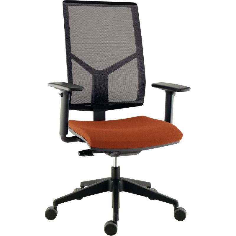 Image de  Fauteuil Lise mesh dos noir/assise rouille 