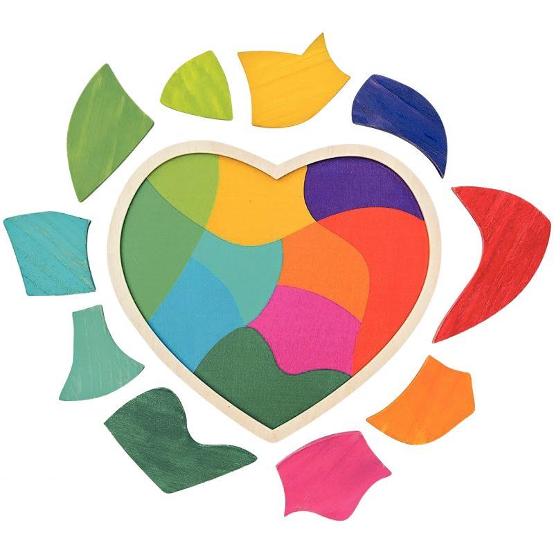 Image de  Grand cœur des couleurs en bois 