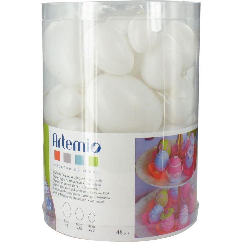Image de  Baril de 48 oeufs en plastique blanc 