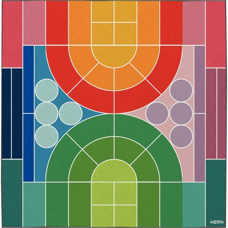 Image de  Tapis de regroupement 200x200cm coloré 