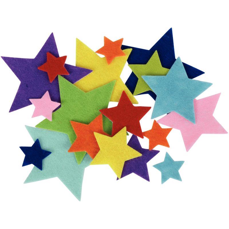 Image de  Sachet de 150 étoiles en feutrine adhésives 
