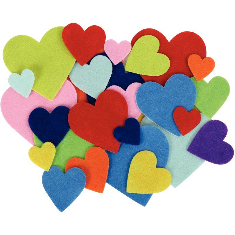 Image de  Sachet de 150 coeurs en feutrine adhésives 