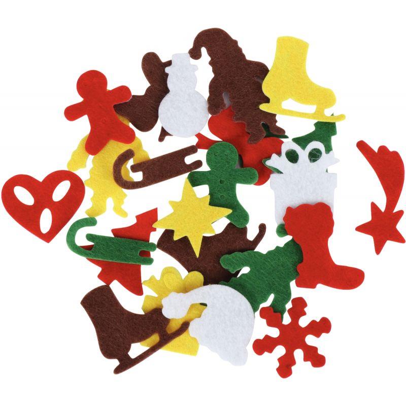 Image de  Sachet de 150 formes de Noël en feutrine adhésives 