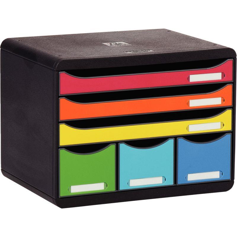 Image de  Module 6 tiroirs STOREBOX à l''italienne noir/arlequin 
