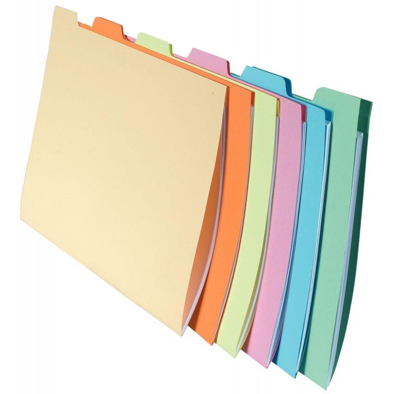 Image de  Paquet de 60 chemises à onglets pour tiroirs, coloris assortis 