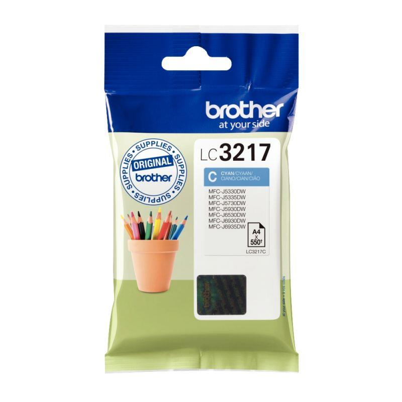 Image de  Brother POT cartouche jet d''encre cyan authentique (LC3217C) 