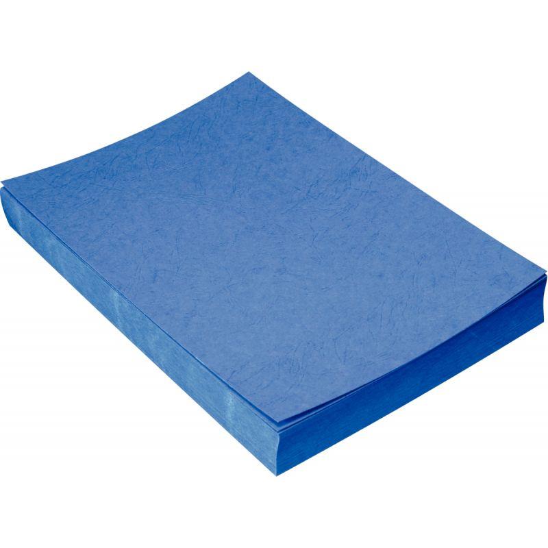 Image de  Paquet de 100 couvertures grain cuir brillant bleu 