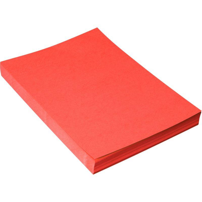 Image de  Paquet de 100 couvertures grain cuir brillant rouge 