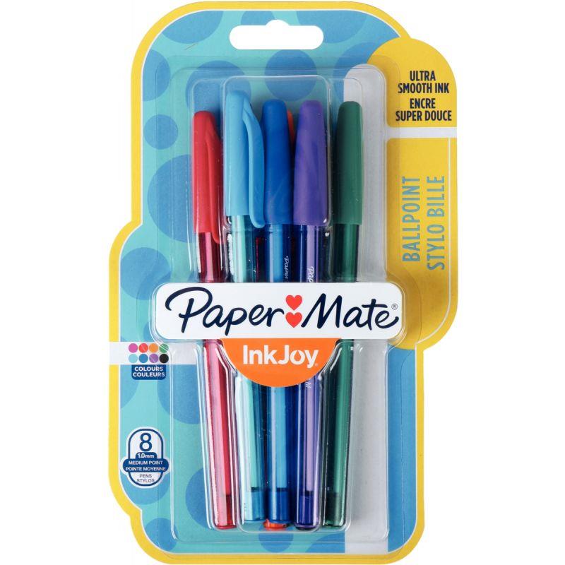 Image de  Blister de 8 stylos Inkjoy 100 pointe moyenne fun assortis 