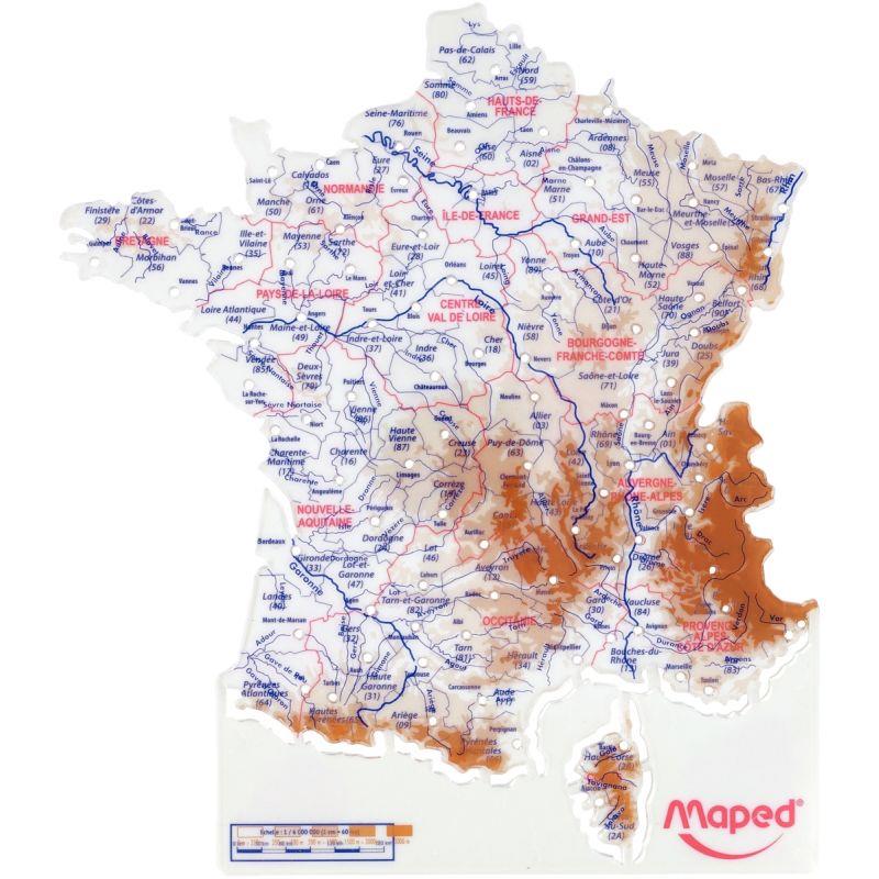 Image de  Pochette de 2 cartes départements + fleuves 