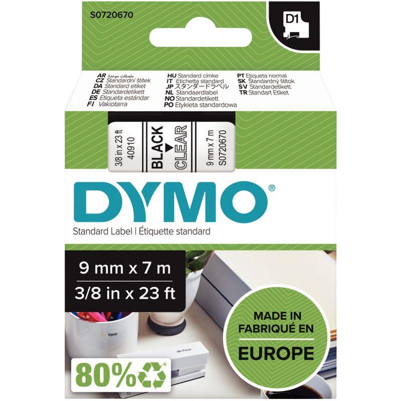 Image de  Recharge DYMO D1 9 mm x 7 m noir et transparent 