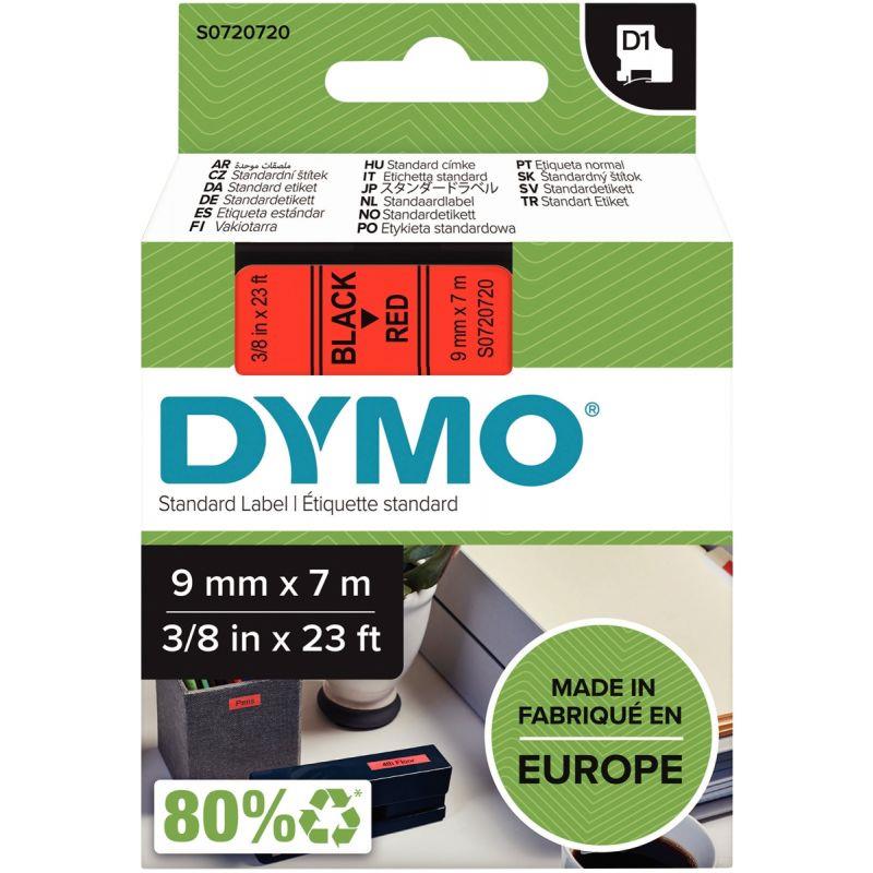 Image de  Recharge DYMO D1 9 mm x 7 m noir et rouge 
