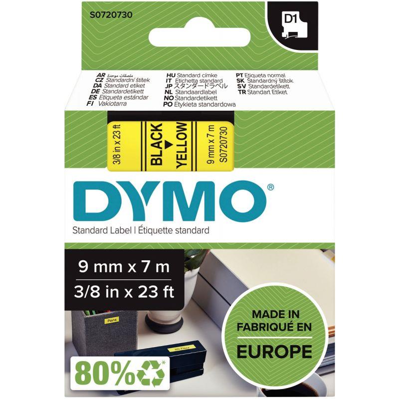 Image de  Recharge DYMO D1 9 mm x 7 m noir et jaune 