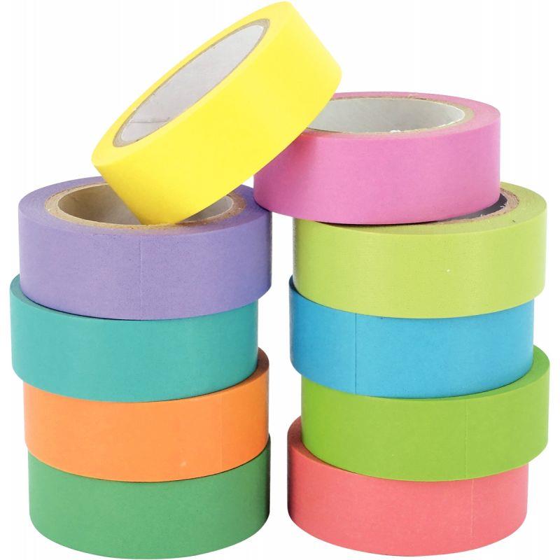 Image de  Lot de 10 rubans adhésifs unis assortis, en papier de riz 