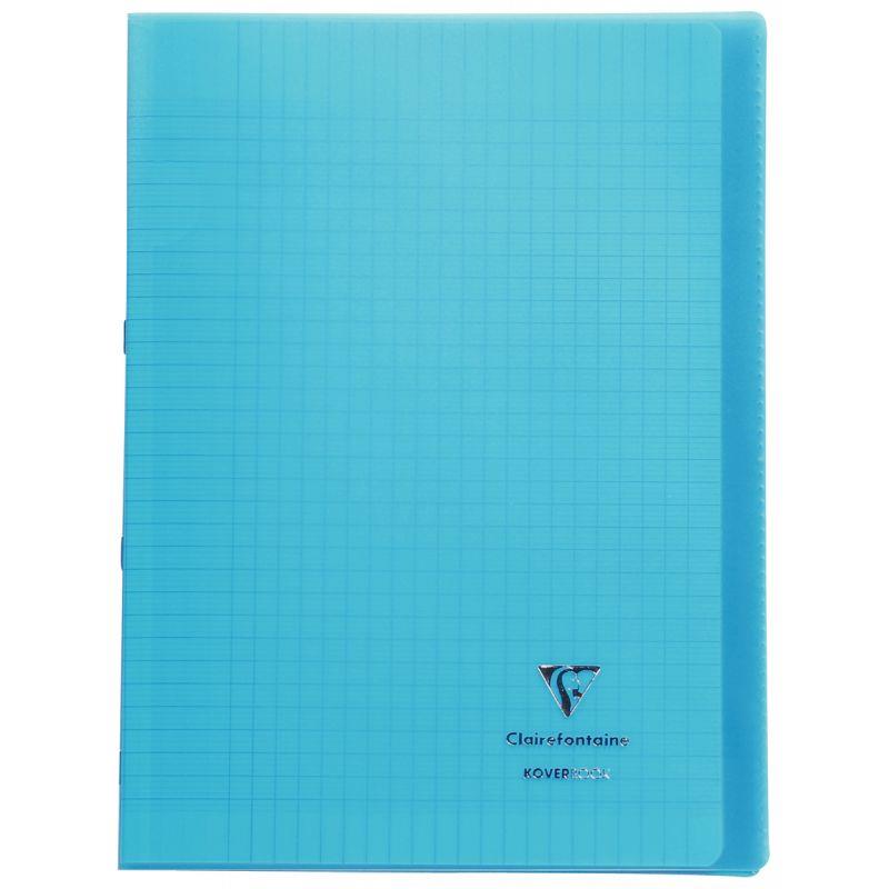 Image de  Piqûre 96 pages KOVERBOOK, format A4, seyès 90g, couverture polypropylène bleu 
