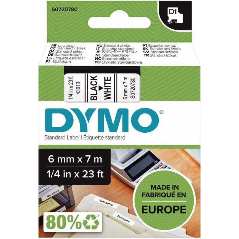 Image de  Recharge DYMO D1 6 mm x 7 m noir et blanc 