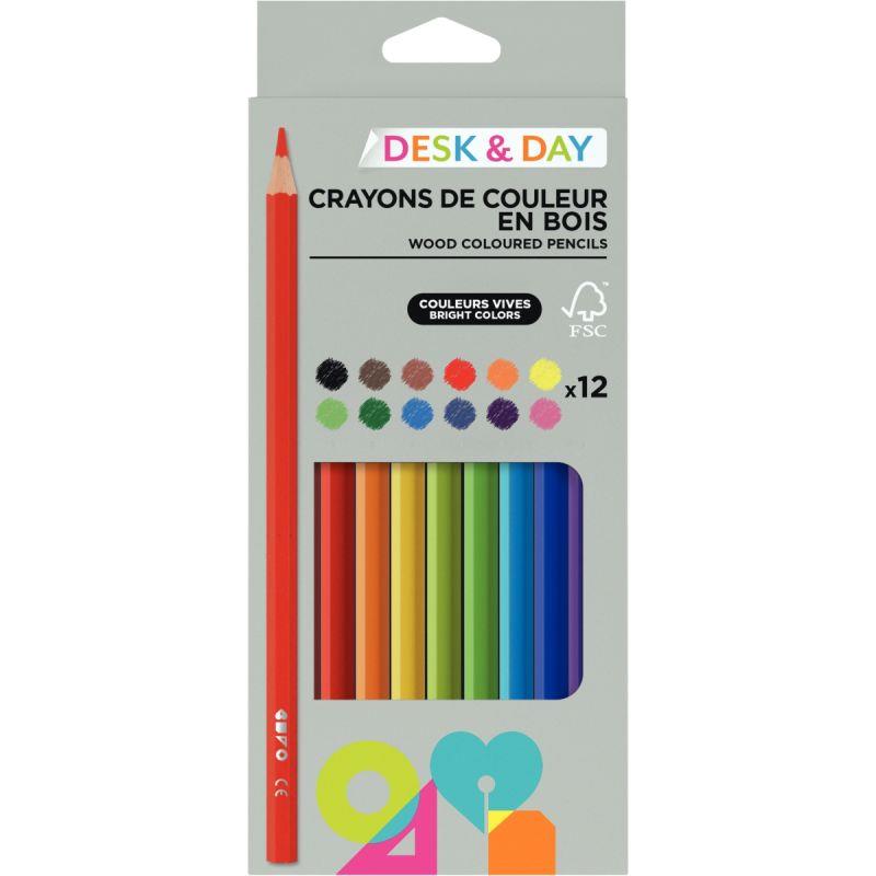 Image de  Étui de 12 crayons de couleur assortis 
