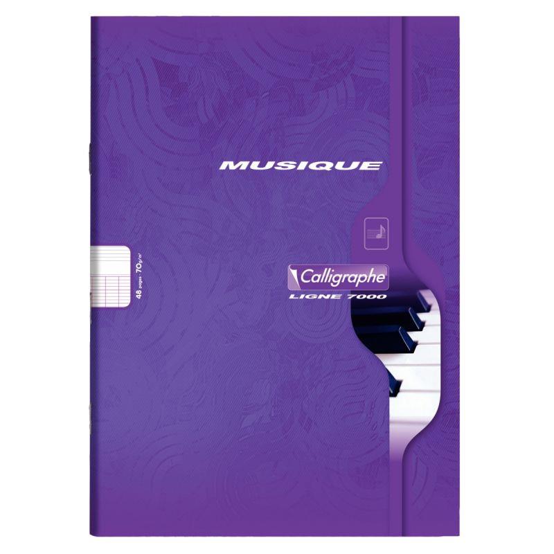 Image de  Cahier piqué musique et chant 48 pages, format A4, seyès / portées, papier 70g 