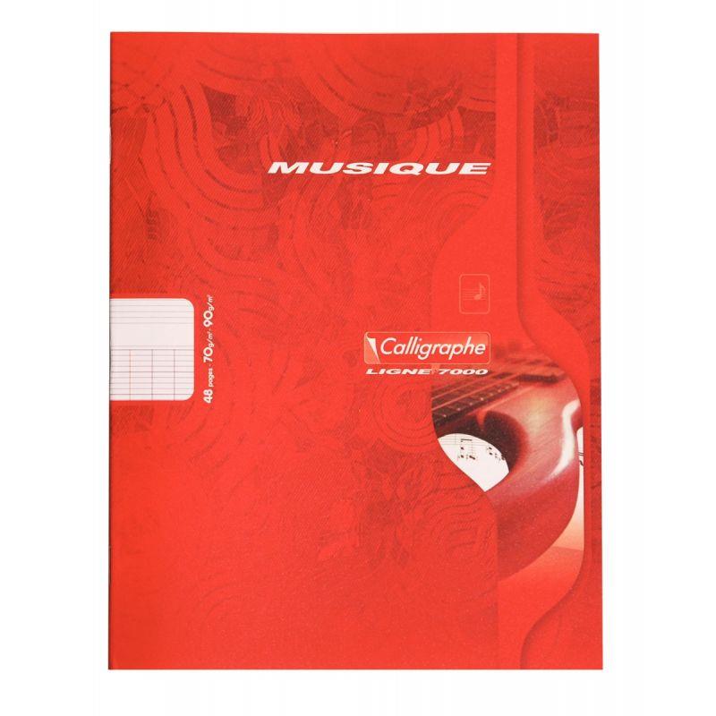 Image de  Cahier piqué musique et chant 48 pages, format 17x22 cm, seyès / portées, papier 70g 