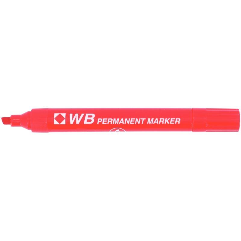 Image de  Marqueur permanent WB pointe biseautée rouge 