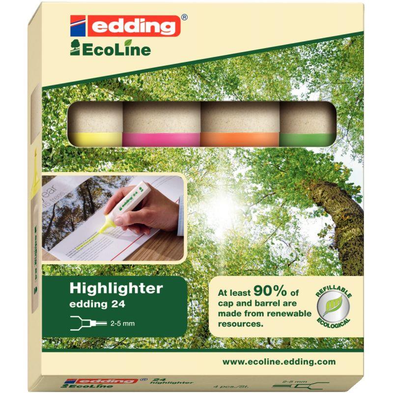 Image de  Pochette de 4 surligneurs Ecoline assortis 
