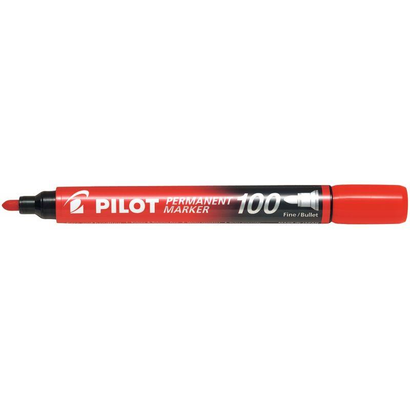 Image de  Marqueur permanent 100 ogive pointe fine rouge 