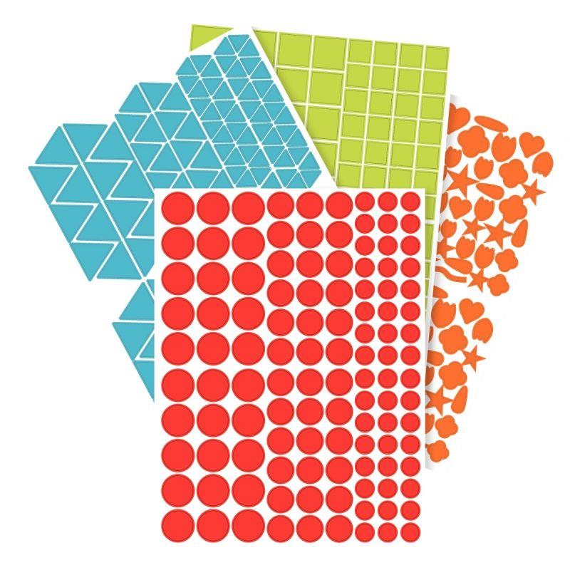 Image de  Pochette de 7920 gommettes géométriques adhésives repositionnables formes et couleurs assorties 