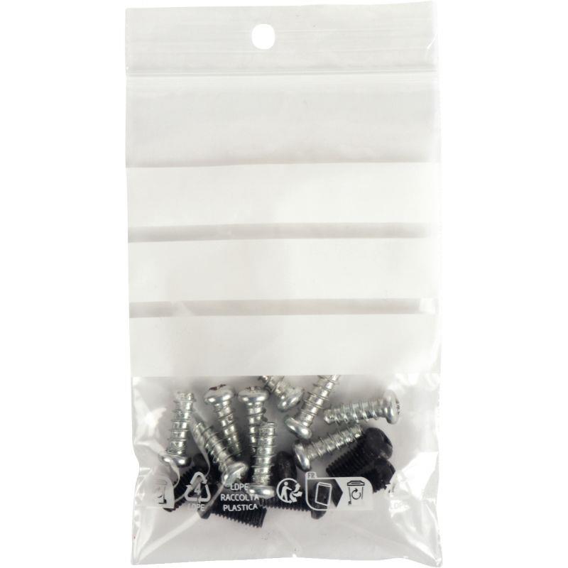 Image de  Carton de 1000 sachets ZIP 120x80mm transparent/bandes blanches 