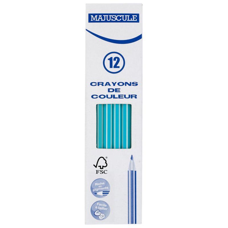 Image de  Boîte de 12 crayons de couleur Majuscule 3mm bleu clair 