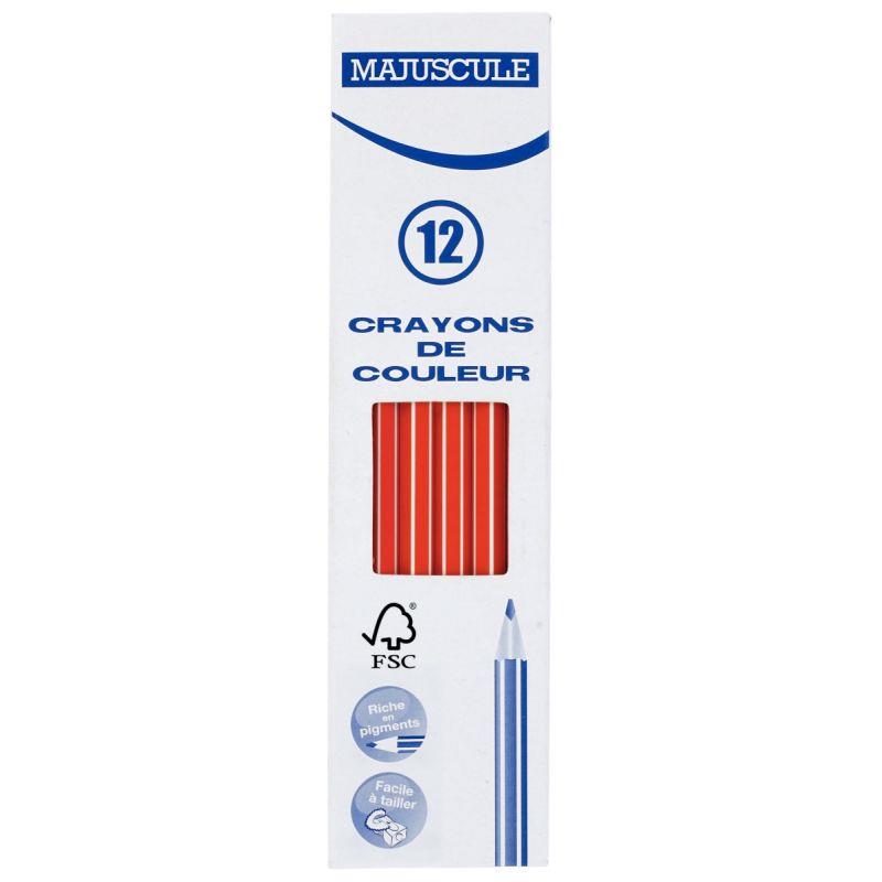 Image de  Boîte de 12 crayons de couleur Majuscule 3mm rouge 