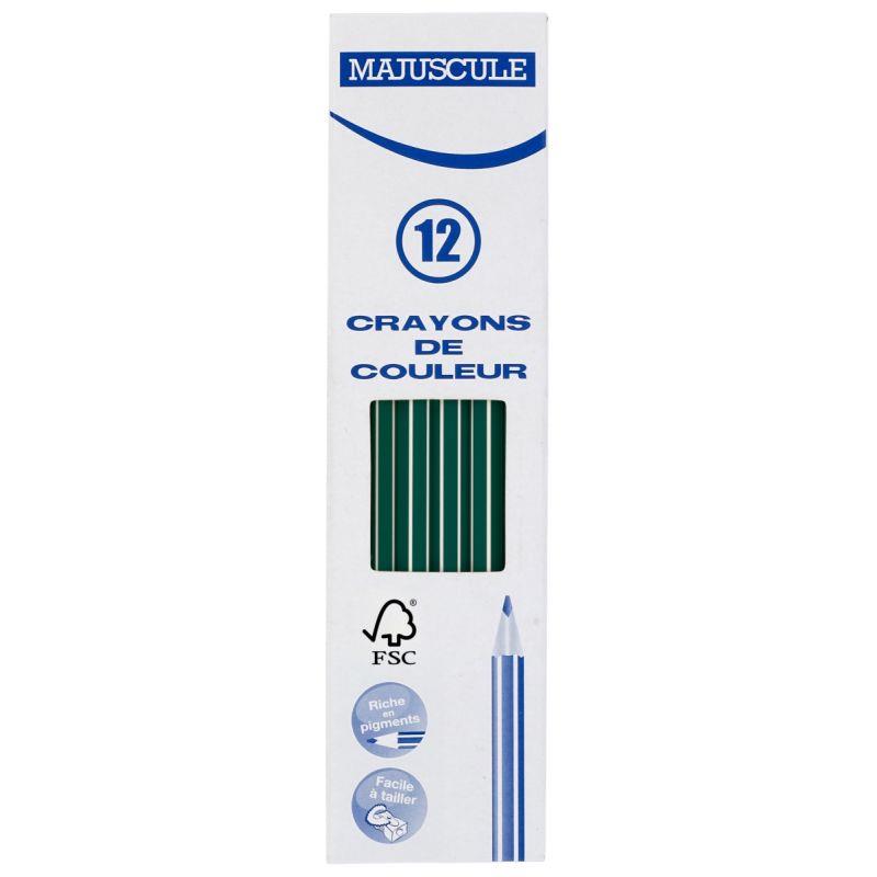 Image de  Boîte de 12 crayons de couleur Majuscule 3mm vert foncé 