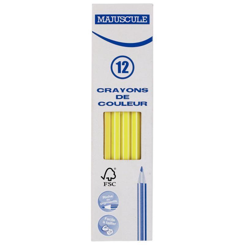 Image de  Boîte de 12 crayons de couleur Majuscule 3mm jaune 