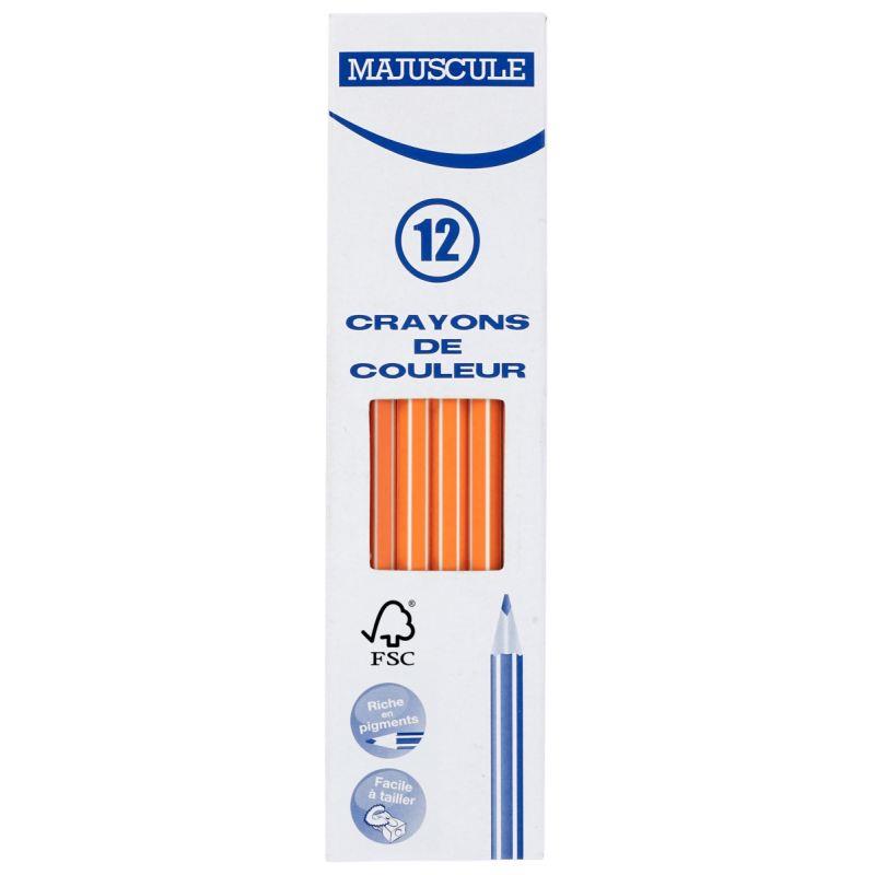 Image de  Boîte de 12 crayons de couleur Majuscule 3mm orange 