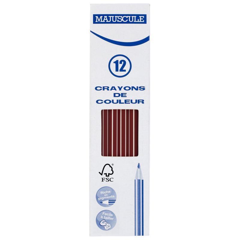 Image de  Boîte de 12 crayons de couleur Majuscule 3mm marron 