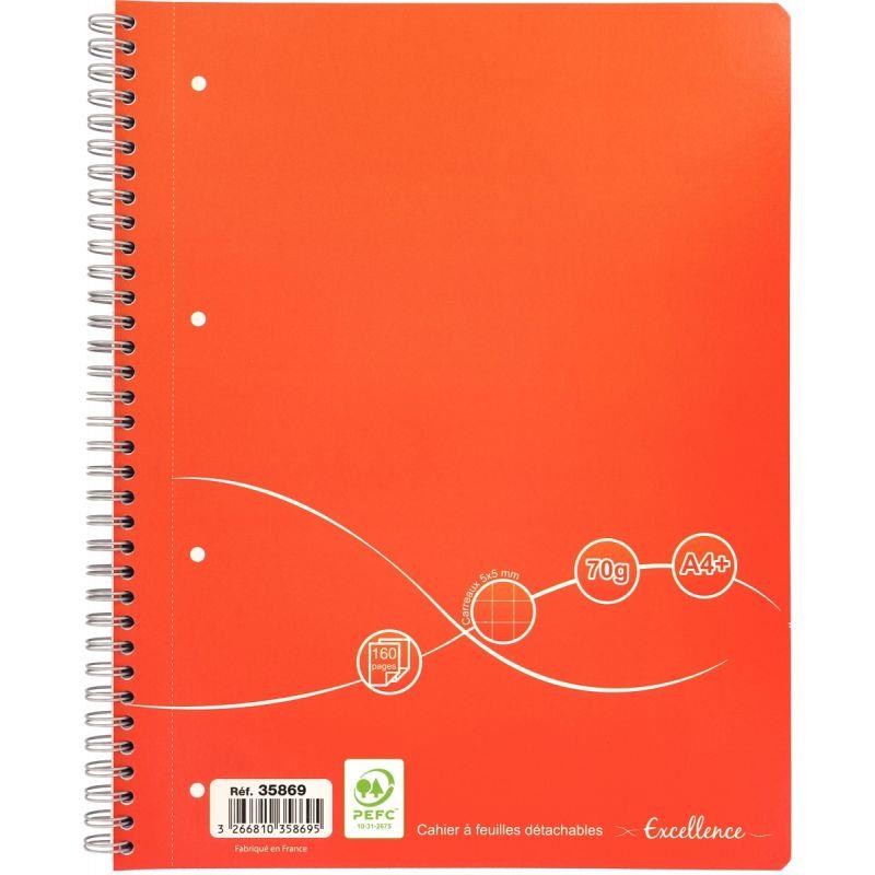Image de  Cahier à reliure intégrale 160 pages EXCELLENCE, format A4+, quadrillé 5x5, papier 70g 