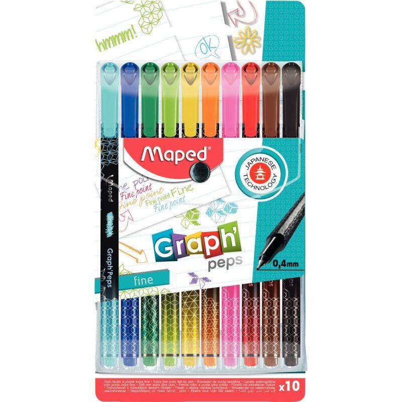 Image de  Pochette de 10 feutres GraphPeps assortis 