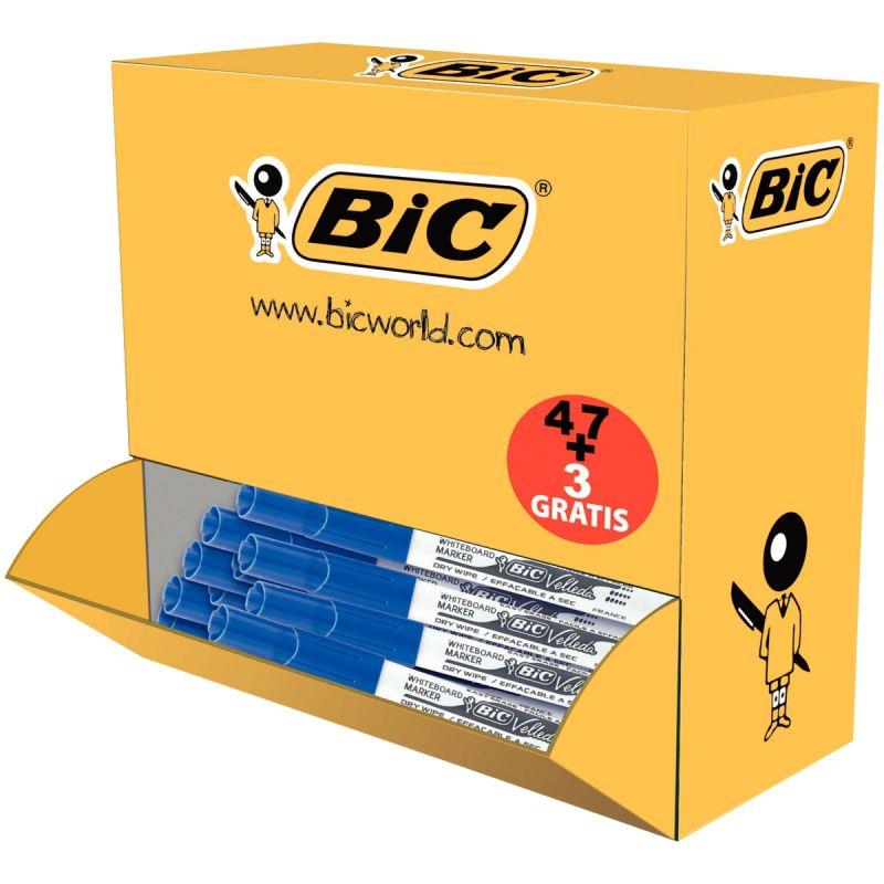 Image de  Pack de 50 feutres Velleda 1741 pointe moyenne bleus dont 3 gratuits 