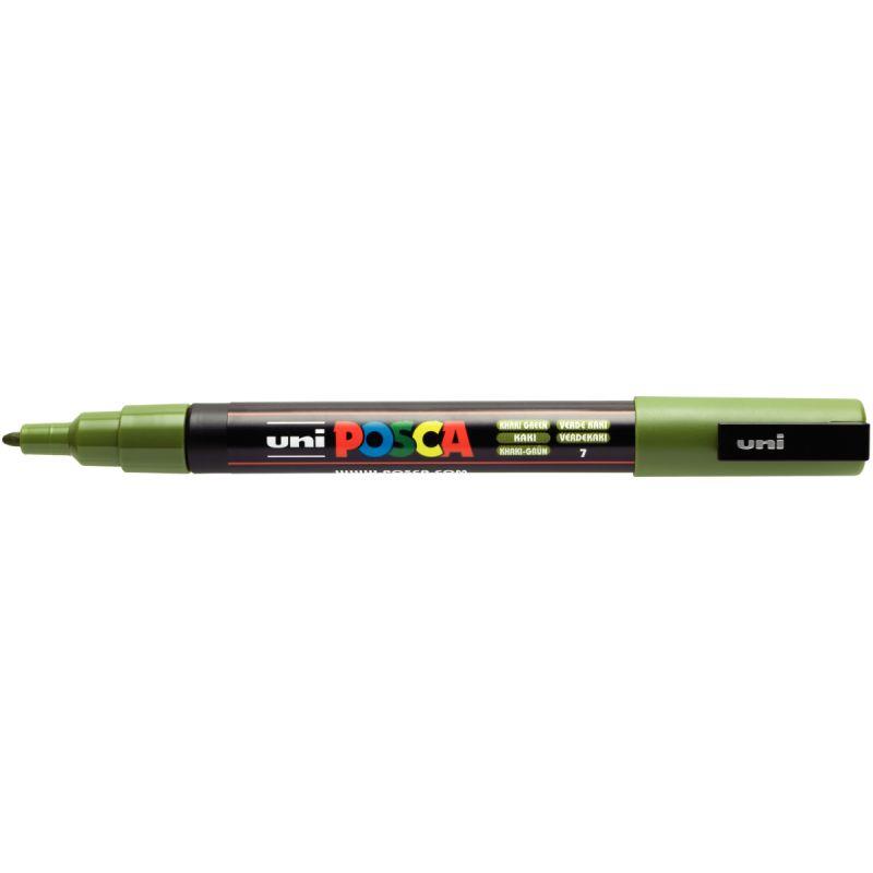 Image de  Marqueur Posca pointe fine ogive vert kaki 