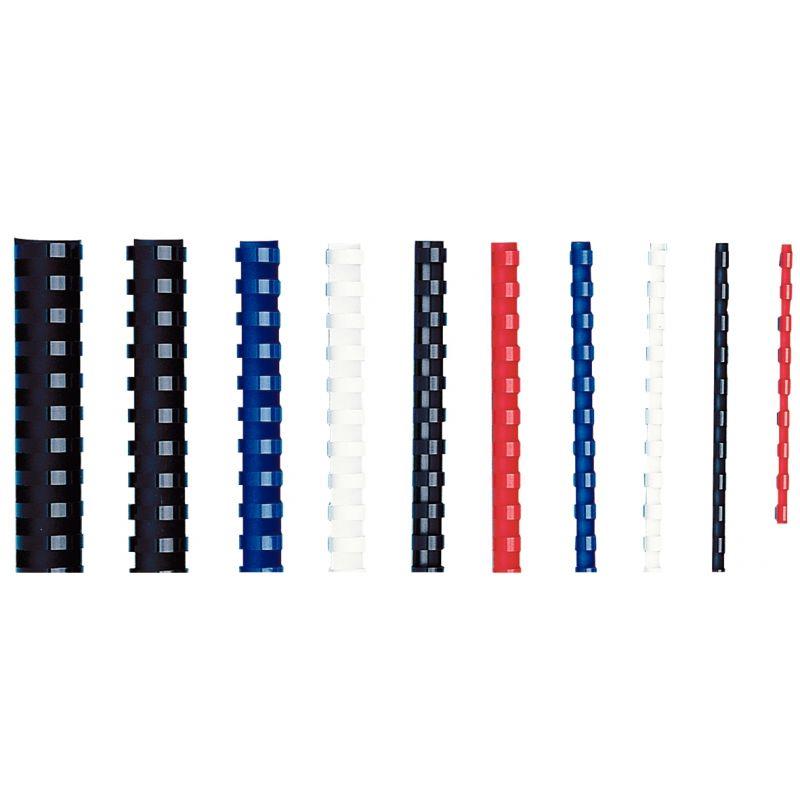 Image de  Boîte de 100 reliures plastiques couleur Ø 6mm rouge 