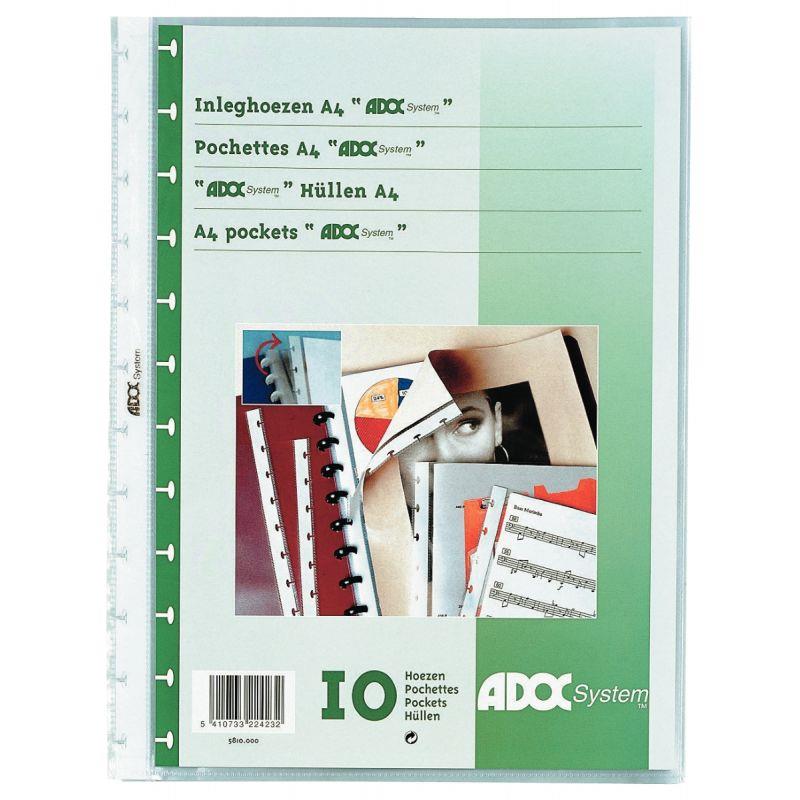 Image de  Paquet de 10 pochettes amovibles pour protège-documents ADOC 