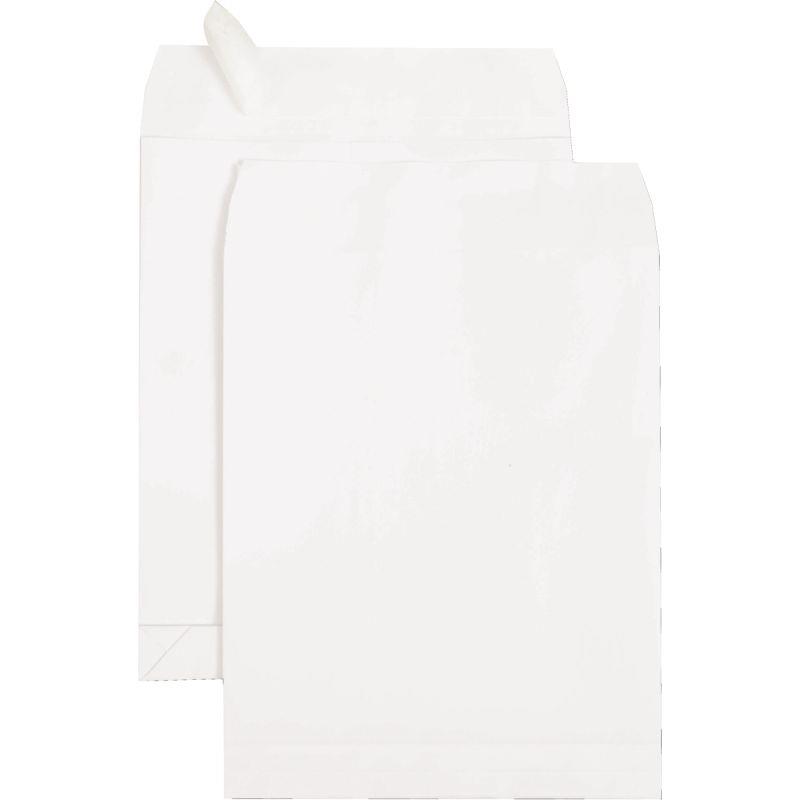 Image de  Paquet de 50 pochettes blanches 260x330mm 120g soufflet 30mm bande siliconée 